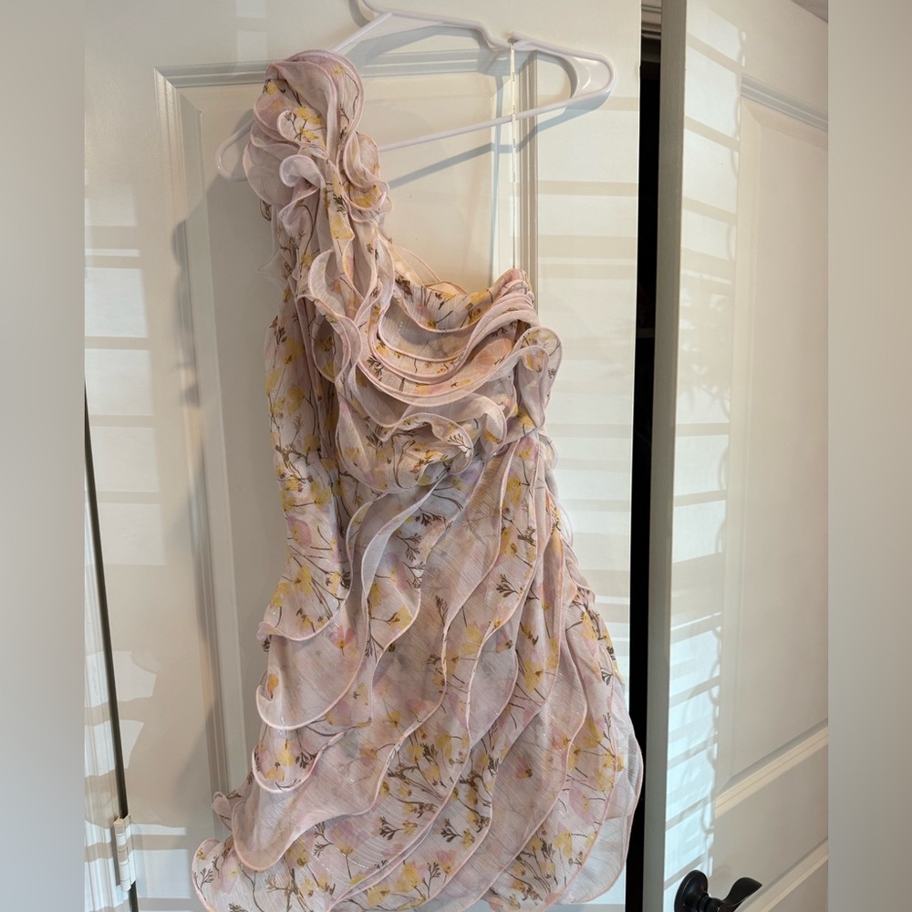 Elliatt one shoulder ruffle dress